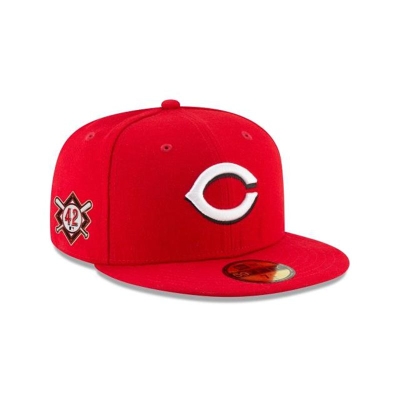 Red Cincinnati Reds Hat - New Era MLB Jackie Robinson Day 59FIFTY Fitted Caps USA3690278